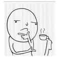 thumbnail image 3 of Ambesonne Humor Shower Curtain, Thoughtful Meme Coffee, 69"Wx75"L, Black and White, 3 of 5