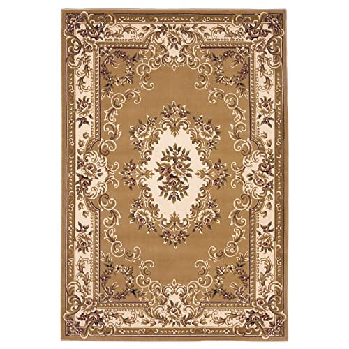 KAS Tapis Orientaux, Inc. COR530922X711RU Corinthian 5309 Beige/ivoire Aubusson Taille 2 Pieds2 Pouces x 7 Pieds11 Pouces Coureur