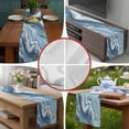 thumbnail image 5 of Burlap Table Runner 36 Inches Long, Blue White Gradient Waves Non-Slip Kitchen Table Runners for Dining Room Everyday Use Party Table Decorations Abstract Texture, 5 of 9