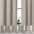 thumbnail image 4 of Patin Stone Kitchen Curtains 18 Inch Length 2 Pcs, Rod Pockets Room Darkening Solid Thermal Curtains, Farmhouse Short Valances for Windows Drapes for Bathroom Cafe, Each Panel 60" W x 18" L, 4 of 10