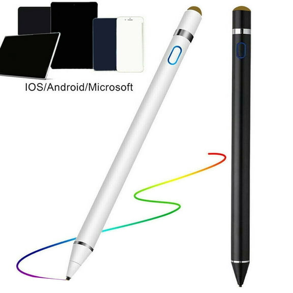Active capacitive pen stylus ios Android compatible mobile phone tablet painting pen touch screen pen stylus Cloth Head Universal White   Copper Pen Cap