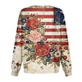 thumbnail image 5 of Patriotic Scrub Jackets Women Usa Flag Graphic Print Medical Nurse Uniforms Plus Size Crew Neck T Shirts Long Sleeve Scrub Top 4th Of July Summer Shirts Graphic Tops, 5 of 5