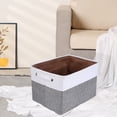 thumbnail image 5 of Unique Bargains Storage Cube Fabric Storage Bin with Handles White 15*10.2*9.8in, 5 of 6