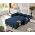 thumbnail image 2 of Noodeniya 54" Twins Pull Out Sofa Bed with 2 Large Side Pockets, Convertible Sleeper Couch, Fabric Loveseat for Small Place, Navy Blue, 2 of 16
