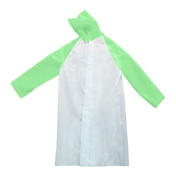 MIASHUI Waterproof Raincoats for Kids Reusable EVA Rain Ponchos for Boys and Girls,Green,6-15 Years