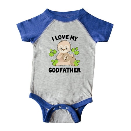 

Inktastic Cute Sloth I Love My Godfather with Green Leaves Gift Baby Boy or Baby Girl Bodysuit