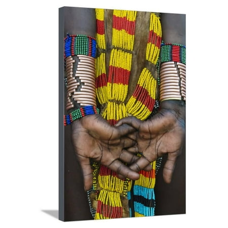 Hamar tribe, woman in traditional clothing, Hamar Village, South Omo, Ethiopia Stretched Canvas Print Wall Art By Keren
