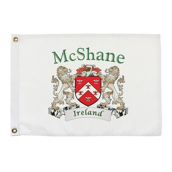 McShane Irish Coat of Arms Small White Flag - 16"x10.5" inches
