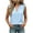 *Light Blue, variant on ClodeEU Women's V Neck Ruffle Trim Sleeveless Blouse,Solid Color Casual Tank Top Army Green,Women's Plus L
