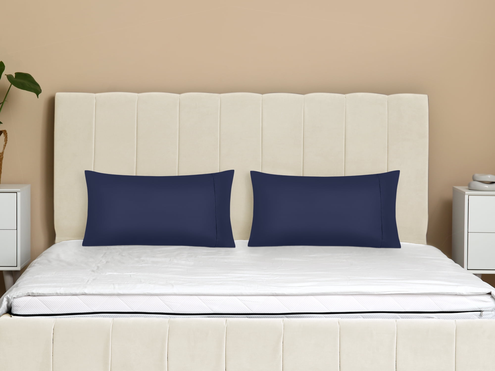 Unique Bargains Pillow Cases with Envelope Closure Pillow Covers 2 pcs Standard Bavy Blue