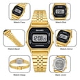 thumbnail image 5 of SKMEI Watch for Women Waterproof Digital Watch Square Stainless Steel Women Watch, 5 of 6