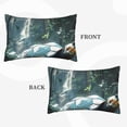 thumbnail image 3 of Binfone Turtle In Jungle Waterfall Standard Size Pillowcase, Long Staple Pure Cotton Envelope Closure Pillow Cover (Pillow core not included),20"x30", 3 of 7