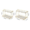 thumbnail image 4 of Bathroom Countertop Storage Rack, 2 Tier Premium Makeup Shelf, Humanized Structure Anti Slip Counter Standing Rack for Kitchen, Dresser, Perfume, Skincare Gold[S], 4 of 5