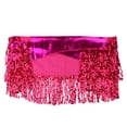 thumbnail image 3 of Tassels Bellydance Belt Costume Waist Chain Hip Scarf Skirt Wrap Rose Red, 3 of 8