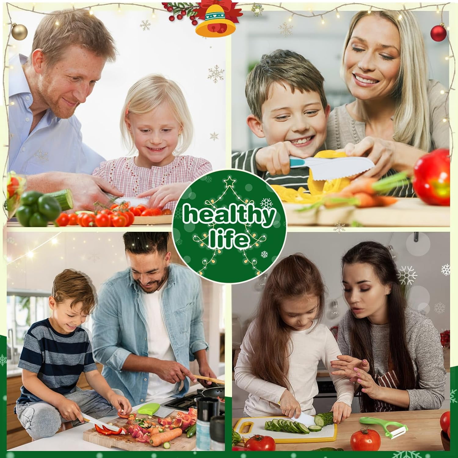 28PCS Kids Knife Set for Real Cooking, Montessori Kids Kitchen Knife Set with Cutting Board Crinkle Cutters Kid Safe Knives, Kitchen Tools Old Girl Boy