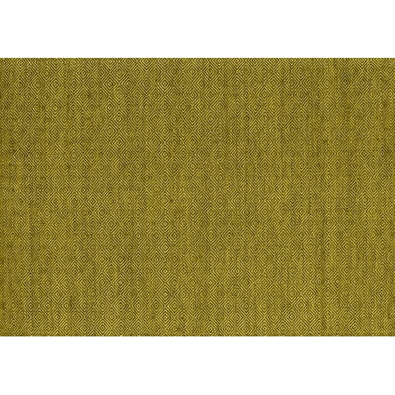 Ahgly Company Machine Washable Indoor Rectangle Abstract Yellow Contemporary Area Rugs, 4' x 6'