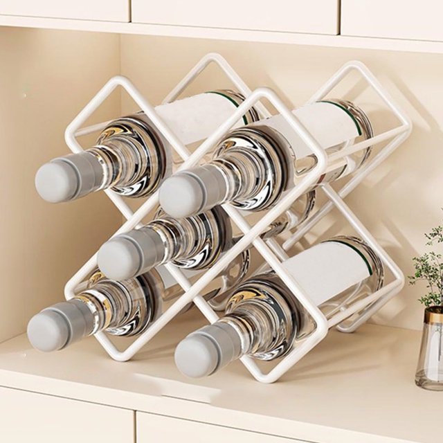 Estante decorativo de hierro para vinos, liquidación navideña. Elegante organizador de vino para encimera con diseño de bendición, con capacidad para varias botellas, blanco, negro y dorado, 25 x 25