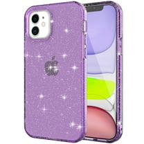 iPhone 12 mini Clear Case, Dteck Bling Glitter Transparent Clear Case Sparkle Flexible Soft TPU Protective Cover for Apple iPhone 12 mini 5.4 inch, Purple