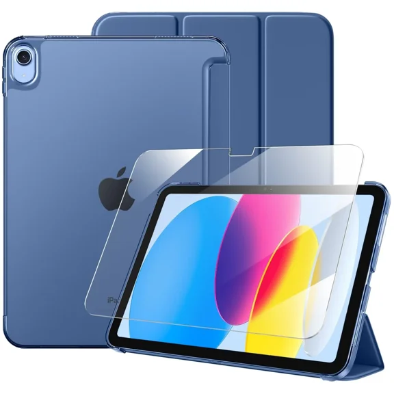 Getino Case for iPad a16 Case with Screen Protector, Compatible with iPad 11th Generation Case 11 Inch 2025 / iPad 10th Generation Case 10.9 Inch 2022, NavyBlue