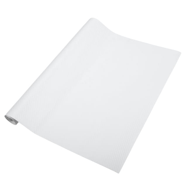 Película Protectora de Envoltura de Carro de Patrón de Fibra de Carbono Blanca Única 1.5ft x 5ft Cubierta de Vinilo Exterior Interior 5.5mil 1 Pc Universal