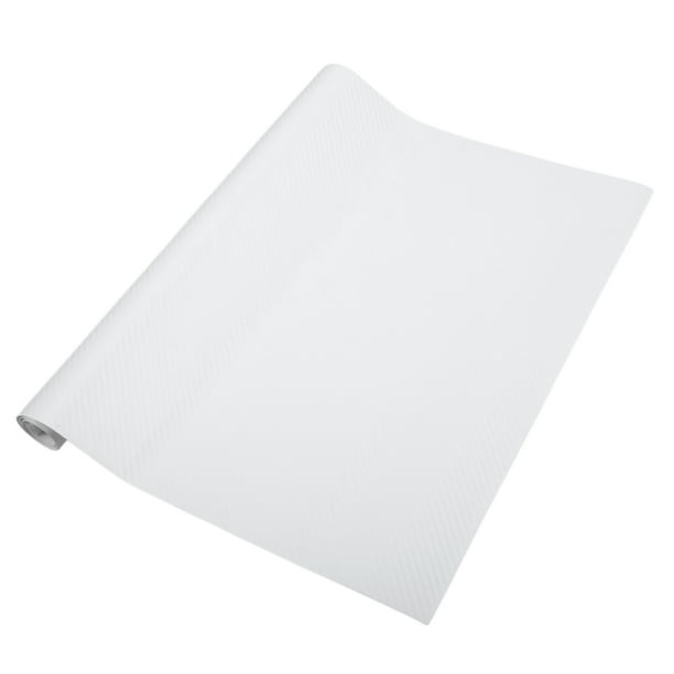 Película Protectora de Envoltura de Carro de Patrón de Fibra de Carbono Blanca Única 1.5ft x 5ft Cubierta de Vinilo Exterior Interior 5.5mil 1 Pc Universal