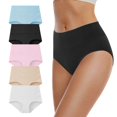 thumbnail image 2 of WZXFASHION Culottes pour Femmes en Pur Coton Culottes pour Femmes en Pur Coton Culottes Grande Taille pour Femmes Culottes Taille Haute pour Femmes 5 Pcs Culottes pour Femmes Rose G, 2 of 9