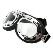 Steampunk Padded Motorcycle Goggles Adjustable Strap Costume Black, Clear