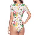 thumbnail image 3 of Uemuo Cute Baby Dinosaurs Pattern Women's One Piece Short Sleeve Swimsuit Rash Guard Surfing Modest Quick-drying Swimsuit Beach Essentials-XX-Large, 3 of 9
