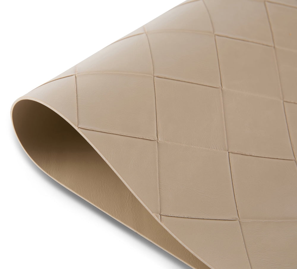 Ala Carte by Dainty Home Modena Geometric Textured Faux Leather Placemats – Set of 4, Reversible, Non-Slip, Washable, Heat & Tear Resistant – 12x18 in Dining Table Mats