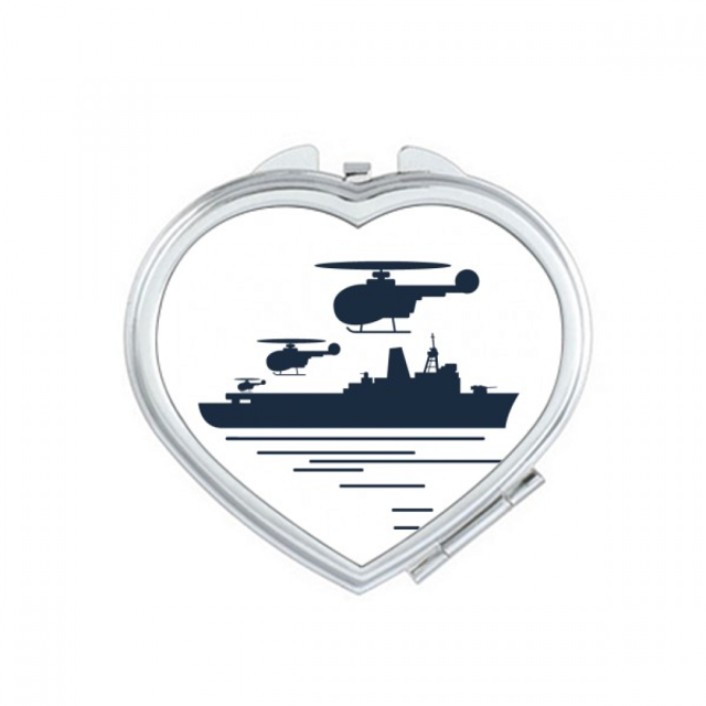 Helicopter Ship Wave Military Mirror Travel Magnification Portable Handheld Pocket Makeup