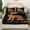 thumbnail image 2 of Erosebridal Safari Tiger Fitted Sheet Full,Jungle Animal Bedding Set Full Size,US Flag Bedroom Decor,Lightweight(No Top Sheet), 2 of 6