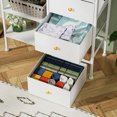 thumbnail image 4 of MIDOQIN Nightstand with Charging Station and LED Lights, Bedside Table with 3-Tier Shelf Modern 4 Drawers Dressers End Table with Wooden Top, 4 of 7