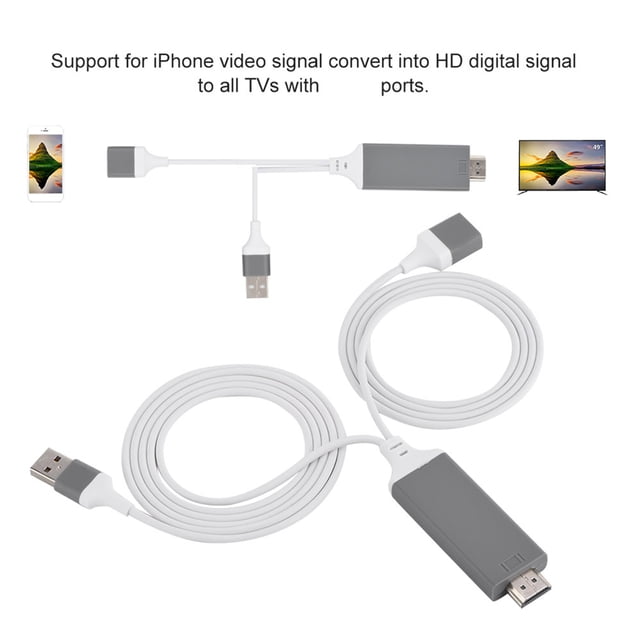 Digital AV Adapter Cable,3 Colors Phone to Phoneto HDMI Adapter Cable AV Adapter Ultimate Reliability