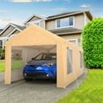 thumbnail image 3 of Gymax 10x20 ft Heavy-Duty Steel Carport Car Canopy Shelter Sidewalls Tent Garage, 3 of 10