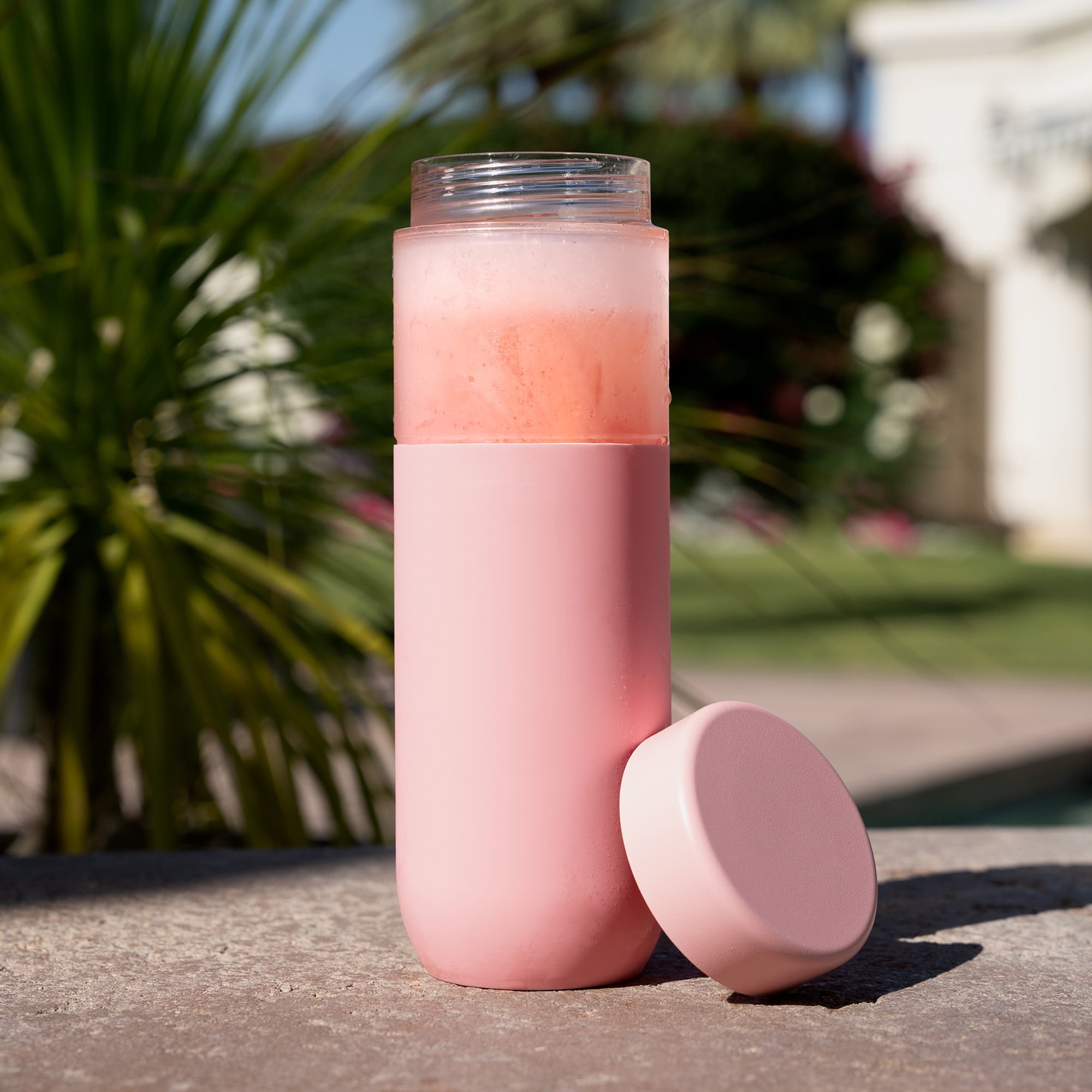 Host FREEZE Double Walled Water Bottle, Freezer Cooling Tumbler, 20oz Pink