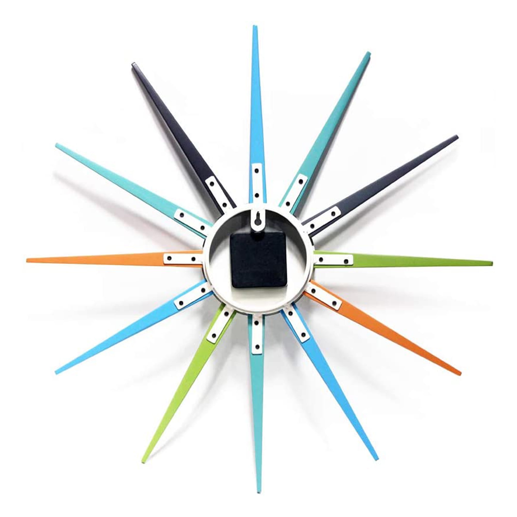 Infinity Instruments 20 Inch Stellar Starburst Retro Vintage Wall Clock, Multicolor