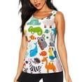 thumbnail image 1 of Fotbe Animals Blusas Sin Mangas para Mujer – Estilo Casual, Corte Suelto, Slim-Fit, Cuello Redondo Deportivo, Tops de Verano para Gimnasio y Yoga-Small, 1 of 7
