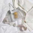 thumbnail image 3 of Bolso bandolera para mujer Cadena con estampado de letras Bolso de hombro transparente de PVC (Beige, 3 of 8