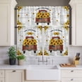 thumbnail image 2 of Farm Sunflowers Curtain Valances Set Summer Yellow Floral Leaves Red Truck Wooden Kitchen Curtains 36&nbsp;inch Length Rod Pocket Valance and Tiers 3 Piece Set Small Bedroom Bathroom Laundry Decor, 2 of 9
