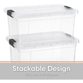 thumbnail image 4 of Superio Small Clear Storage Box with Lid, 6.6 Quart Plastic Container Bins for Organizing, Stackable Crates, BPA Free, Non Toxic, Odor Free, Organizers for Home, Office, School, and Dorm, 10 Pack, 4 of 7