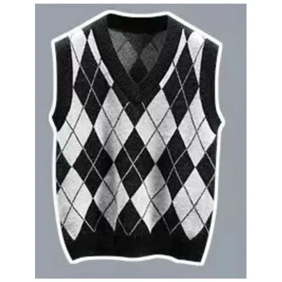 Women‘s Pants Sets Contrast Plaid V-Neck Knitted Vest+White Shirt+High Waisted Straight Pants Casual Three Piece Lady‘s Clothing JIANGLANG
