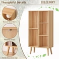 thumbnail image 4 of LELELINKY 5-Cube 3-Tier Kids Bookshelf with Legs, Cute Wood Storage Organizer for Nursery and Living Room, Natural, 4 of 7