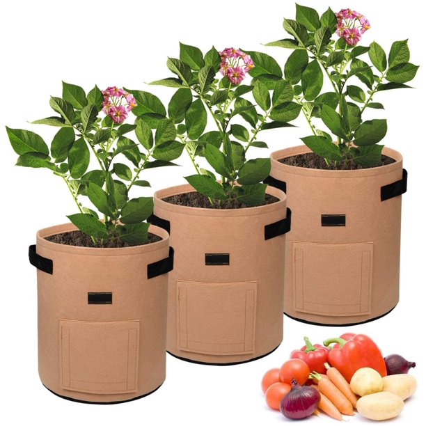 1 Pack 7 Gallon Breathable Material NonWoven Vegetable Grow Bags Vegetables Planters Pots