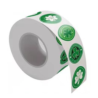 3/4 Shamrock Dot Sticker Pack: 840/Pack, Permanent Adhesive