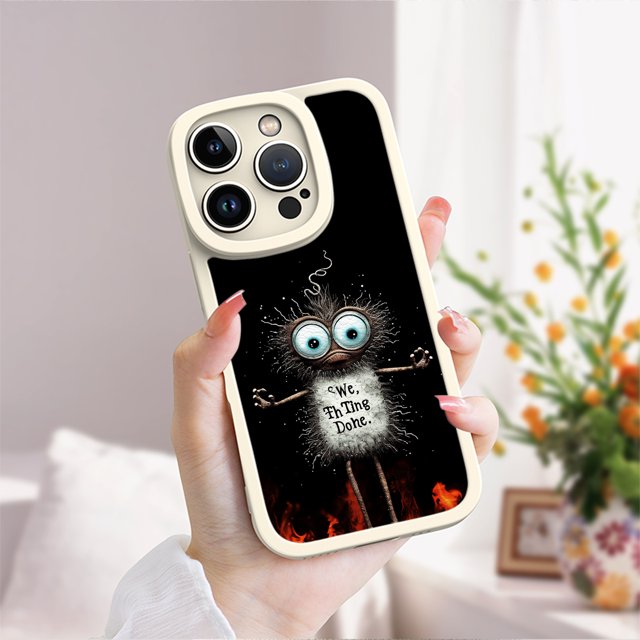 Manténgase protegido con estilo: cubierta de teléfono de goma TPU a prueba de golpes con diseño creativo de dibujos animados para la serie iPhone