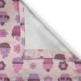 thumbnail image 4 of Ambesonne Cupcake Valance Pack of 2, Tasty Bakery Flowers Art, 42"X18", Pearl Pale Fuchsia, 4 of 5