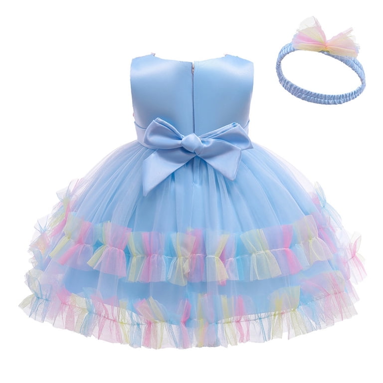 Fddmis Newborn Dresses for Baby Girls Plaid Christmas Dress First Christmas Baby Girl Outfit White Girls Dress 3 Month Baby Clothes Thanksgiving, Blue