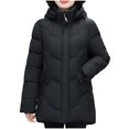 thumbnail image 2 of Christmas Gift Ofreoo Women's Winter Casual Loose Fashion Color Pocket Zippered Tops Reversible Long Cotton Coat Winter Coats for Women, 2 of 8