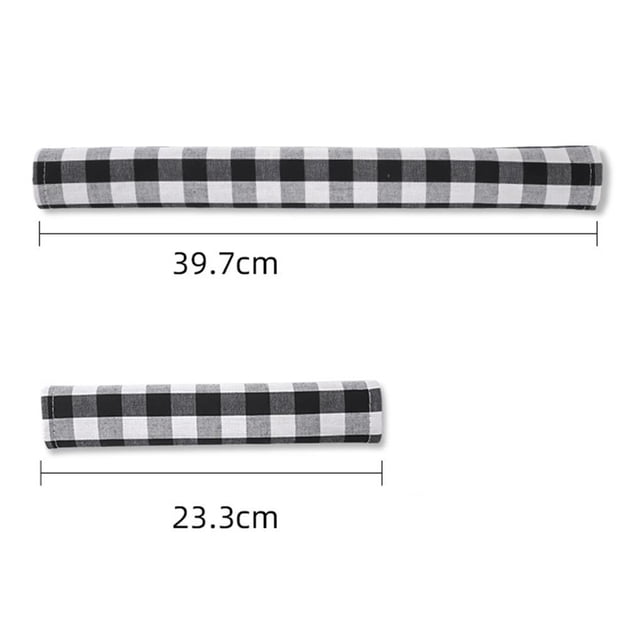 VONKY 2PCS Refrigerator Door Handle Covers Kitchen Appliance Washable Soft Kitchen Black and White Grid Refrigerator Handle Covers Protector