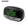 Sharp Digital Electric Alarm Clock with Dual USB Fast Charger & Battery